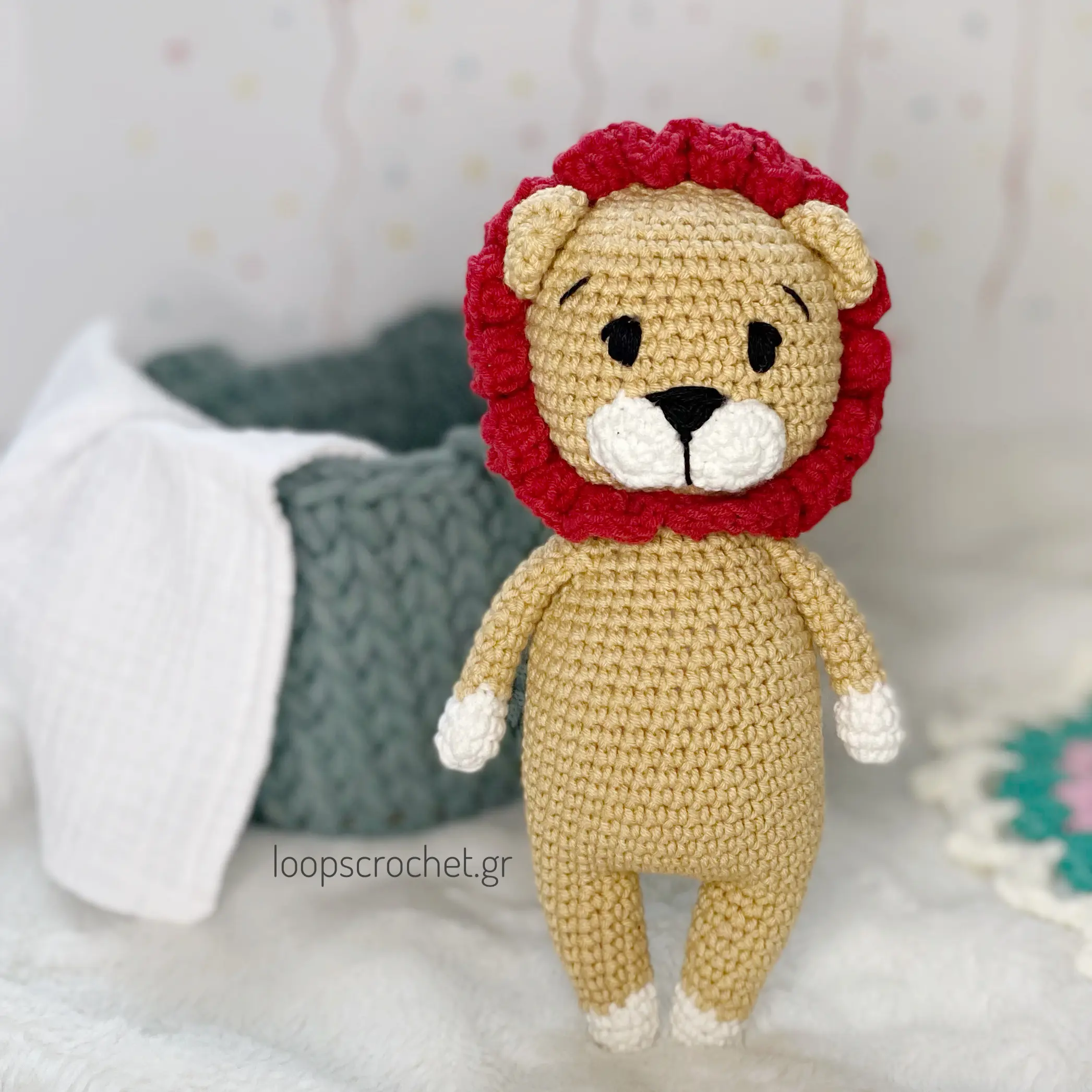 πλεκτό κουκλάκι amigurumi λιοντάρι μπεζ κόκκινο δωρο για αγόρι νεογέννητο πλεκτό κουκλάκι amigurumi λιοντάρι μπεζ κόκκινο δωρο για αγόρι νεογέννητο
