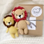 πλεκτό κουκλάκι amigurumi λιοντάρι δώρο για αγόρι μπεζ κίτρινο
