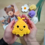 Πλεκτό amigurumi παπάκι νεογνό σε κίτρινο χρώμα χειροποίητο loops crochet
