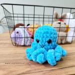 Πλεκτό χταπόδι amigurumi γαλάζιο χρώμα χειροποίητο crochet loops 1