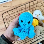 Πλεκτό χταπόδι amigurumi γαλάζιο χρώμα χειροποίητο crochet loops
