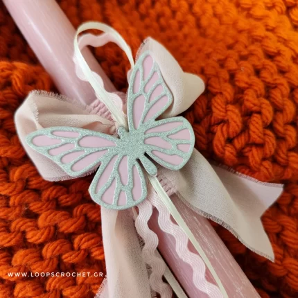 Πασχαλινή λαμπάδα με στοιχείο πεταλούδα για κορίτσια, έφηβες, ενήλικες γυναίκες 2