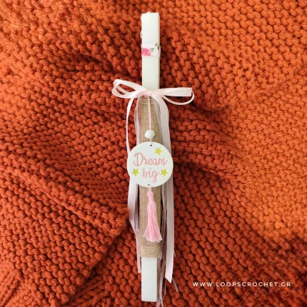 πασχαλινή λαμπάδα με διακοσμητικό πήλινο στοιχείο για παιδιά 5