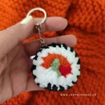πλεκτό μπρελόκ sushi χειροποίητο loops crochet
