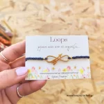 μακραμέ βραχιόλι μπλε με στοιχείο άπειρο macrame χειροποίητο loops crochet
