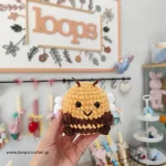 πλεκτή μέλισσα amigurumi πλεκτό κουκλάκι με βελονάκι χειροποίητο loops crochet κίτρινο-καφέ