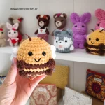 πλεκτή μέλισσα amigurumi πλεκτό κουκλάκι με βελονάκι χειροποίητο loops crochet κίτρινο-καφέ 4