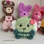 πλεκτή μέλισσα amigurumi πλεκτό κουκλάκι με βελονάκι χειροποίητο loops crochet λαχανί-πράσινο 2