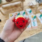 πλεκτό ψάρι amigurumi χρώμα κίτρινο κόκκινο χειροποίητο handmade loopscrochet 1