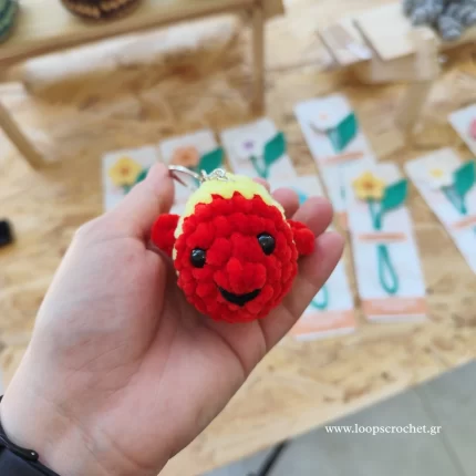πλεκτό ψάρι amigurumi χρώμα κίτρινο κόκκινο χειροποίητο handmade loopscrochet 1