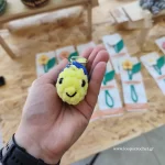 πλεκτό ψάρι amigurumi χρώμα κίτρινο μπλε χειροποίητο handmade loopscrochet