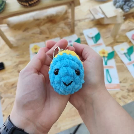 πλεκτό ψάρι amigurumi χρώμα μπλε κίτρινο χειροποίητο handmade loopscrochet 1
