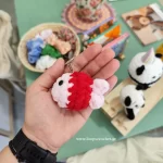 πλεκτό ψάρι amigurumi χρώμα ροζ κόκκινο χειροποίητο handmade loopscrochet 1