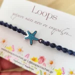 βραχιόλι μακραμέ macrame με στοιχείο καλοκαιρινό χειροποίητο δώρο για γυναίκα handmade loops 7