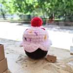 πλεκτό κέικ cupcake amigurumi χρώμα ροζ χειροποίητο handmade loopscrochet