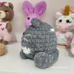 πλεκτό κουκλάκι amigurumi γάτα χρώμα γκρι χειροποίητο handmade loopscrochet 1