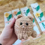πλεκτό κουκλάκι amigurumi γάτα χρώμα καφέ χειροποίητο handmade loopscrochet