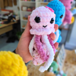 πλεκτό κουκλάκι amigurumi μέδουσα απαλό ροζ χρώμα χειροποίητο loops crochet handmade