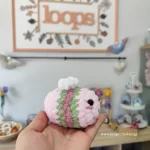 πλεκτό κουκλάκι amigurumi μέλισσα χρώμα ροζ χειροποίητο handmade loopscrochet 1