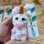 πλεκτό κουκλάκι amigurumi μονόκερος χρώμα λευκό χειροποίητο handmade loopscrochet 2