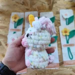 πλεκτό κουκλάκι amigurumi μονόκερος χρώμα λευκό χειροποίητο handmade loopscrochet 3